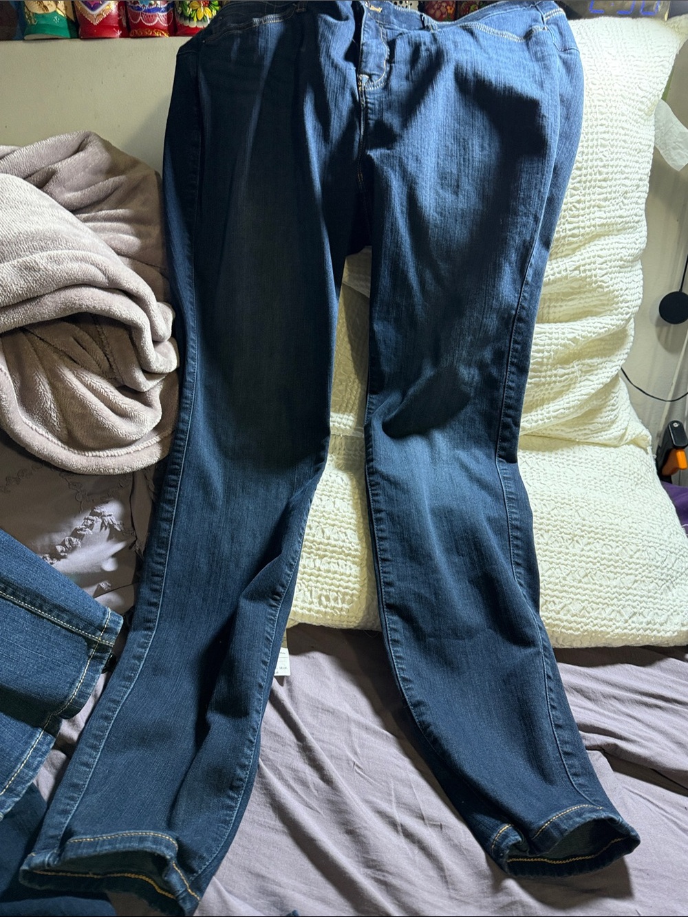 Torrid Bombshell skinny.  Dark Blue Skinny Jeans